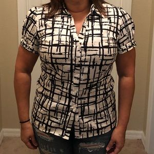COPY - Black and white button down blouse